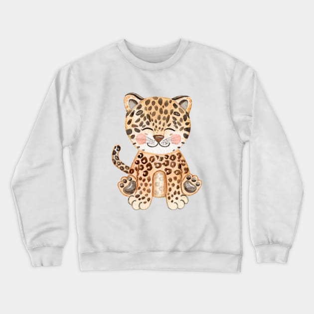 Cute leopard Crewneck Sweatshirt by DreamLoudArt